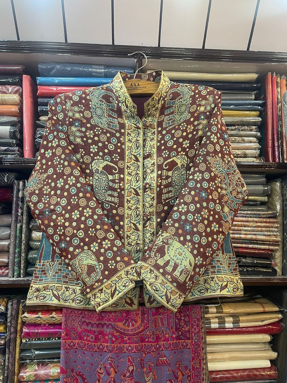 Thumbnail: Traditional nepalese Pashmina Cashmere Jacquard shirt