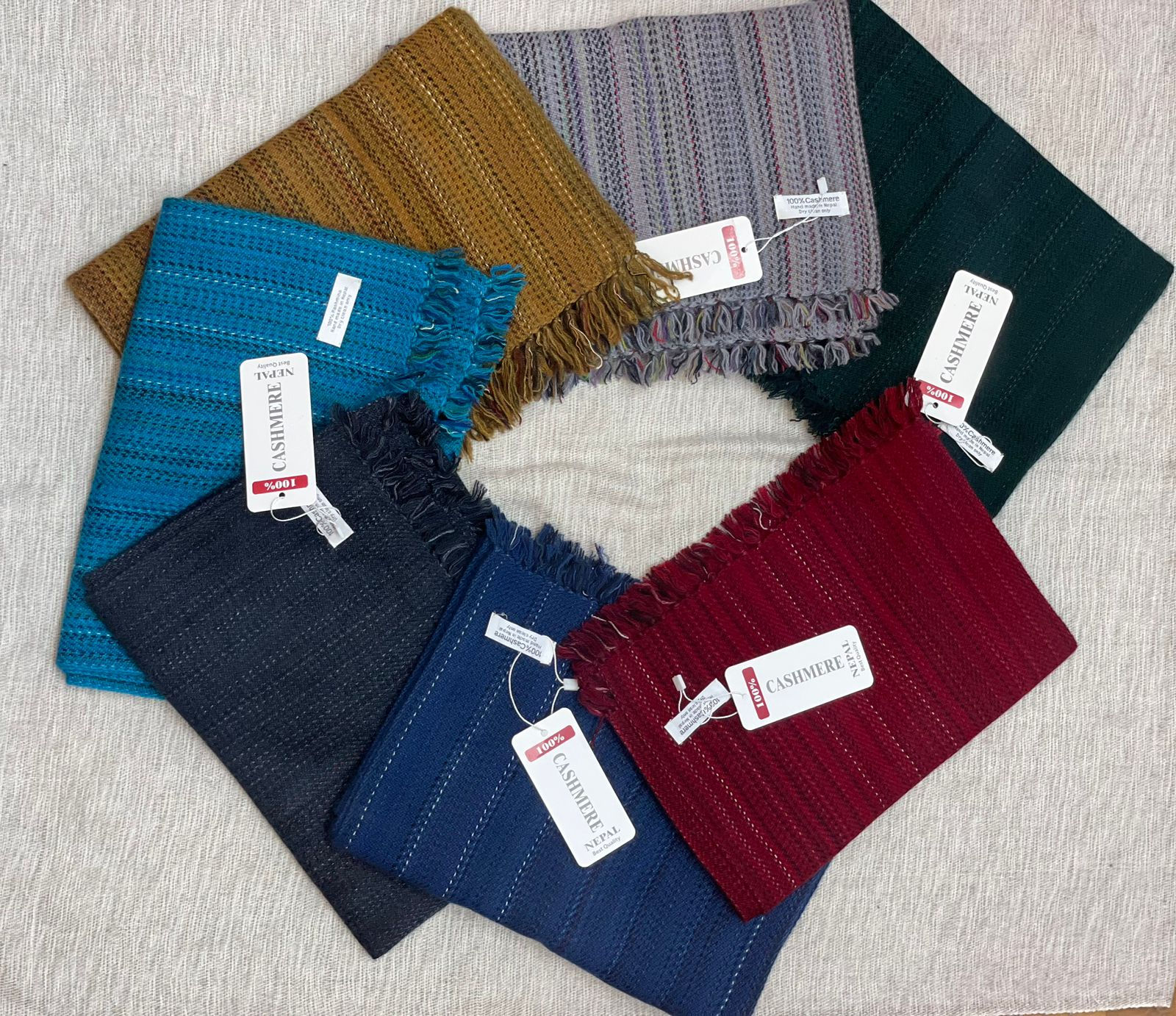 Real cashmere Pashmina Textured scarvesfrom Kathmandu, Nepal