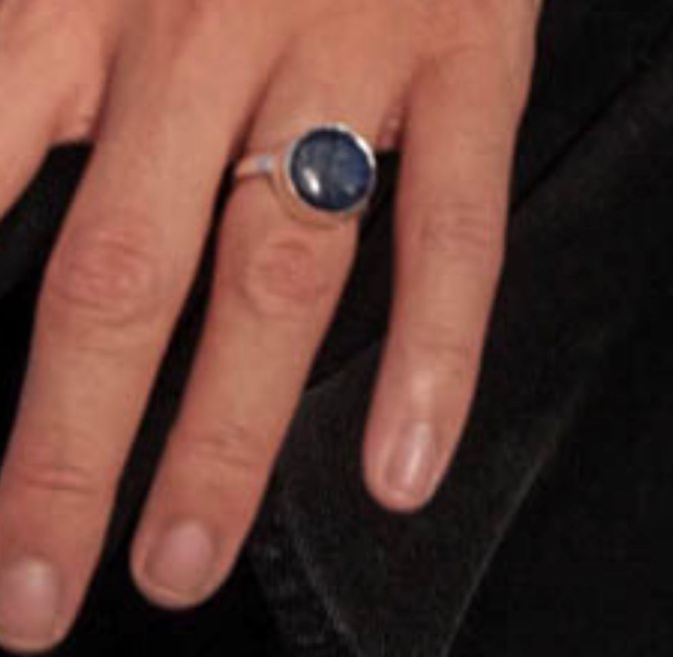 Thumbnail: Custom Sterling silver basic ring with Nepalese stones