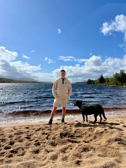 Professional canine behaviourist and his highly trained off leash Rottweiler, showing trust and excellent recall