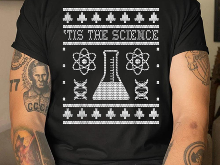 Tis the science christmas scientist funny science teacher new design shirt