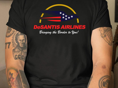 Official desantis airlines bringing the border to you American flag eagle shirt