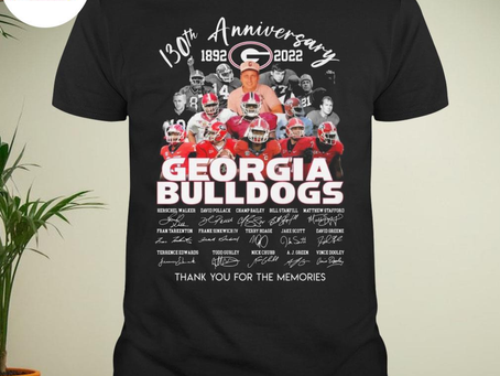 Official georgia bulldogs 130th anniversary 1892 2022 thank you for the memories signatures shirt