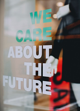 showcase display window _WE CARE ABOUT T