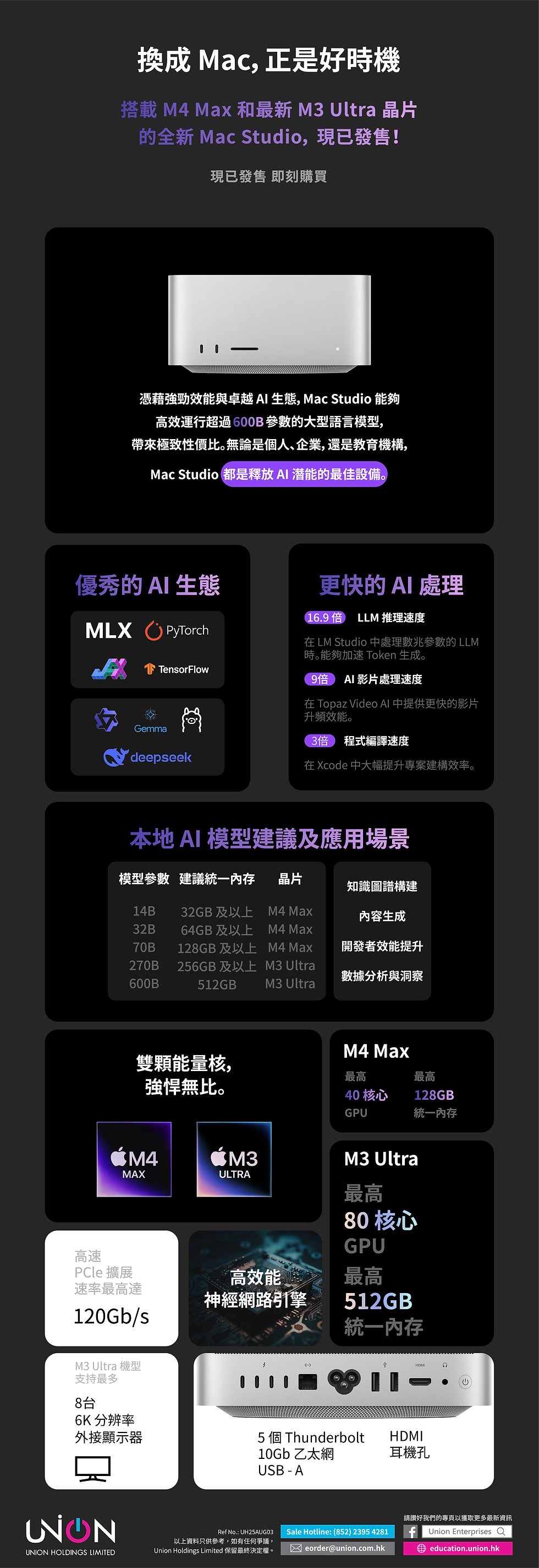 【全新 Mac Studio 正式發售】搭載 M4 Max 與 M3 Ultra，開啟本地化 AI 運算新時代