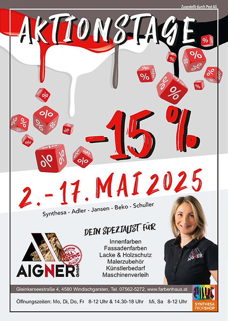 Flyer A4 Frühlingsaktion Mai 2025 Farbenhaus Aigner GmbH