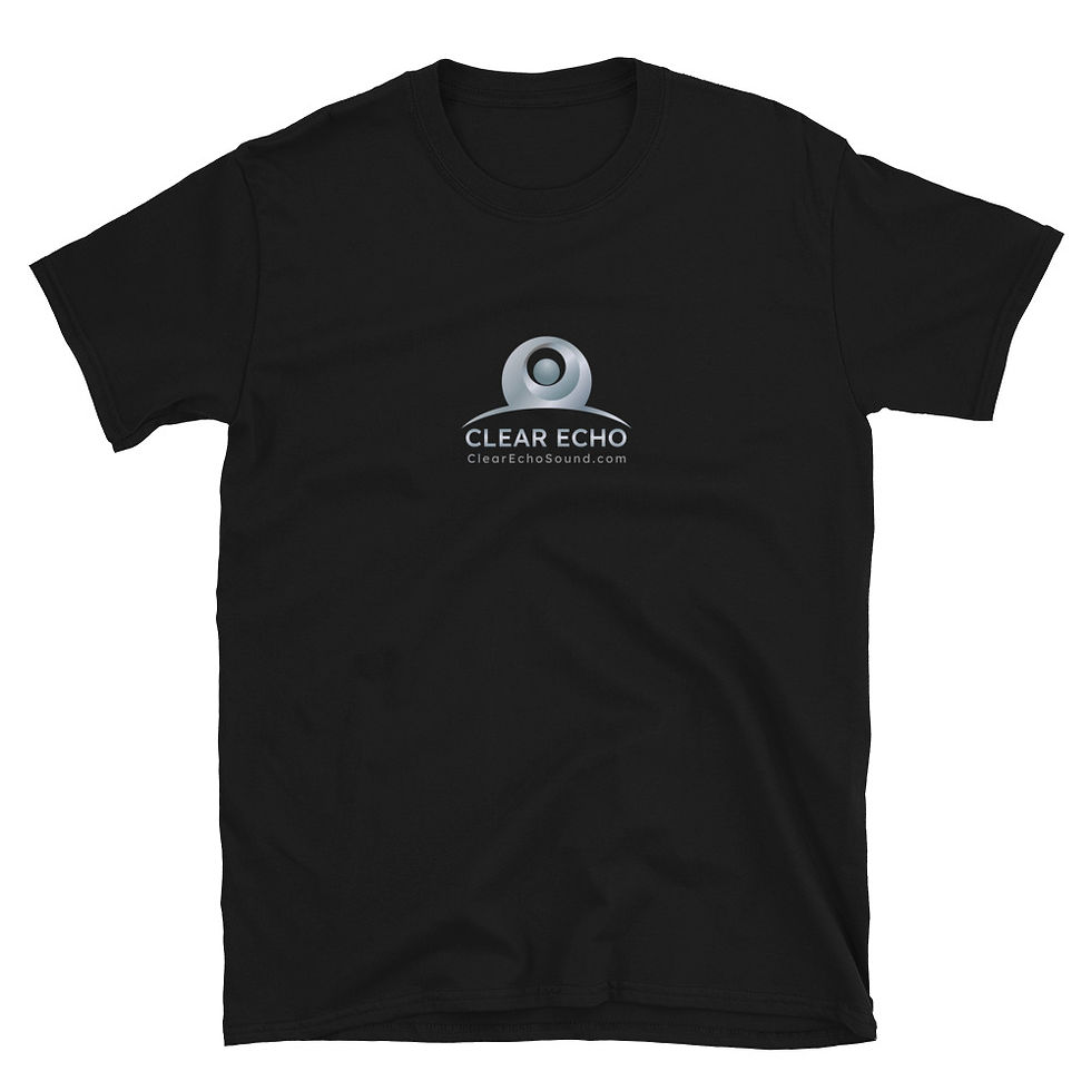 サムネイル： Short-Sleeve Unisex Clear Echo T-Shirt, black