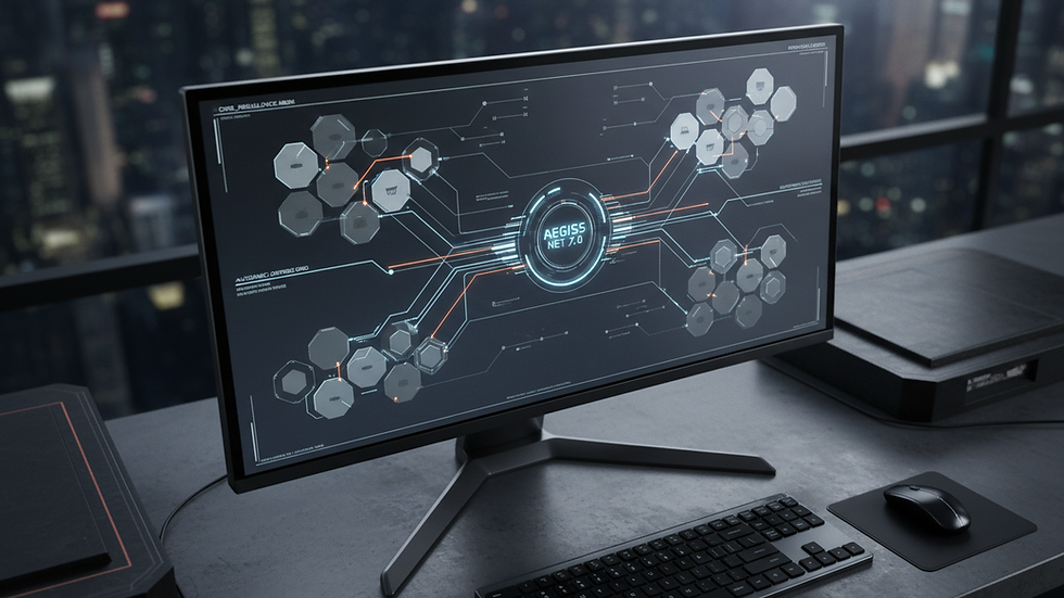 High angle view of a digital network map on a computer screen