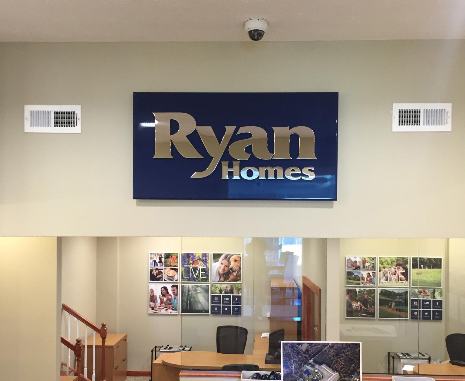 Ryan Homes branding wall sign
