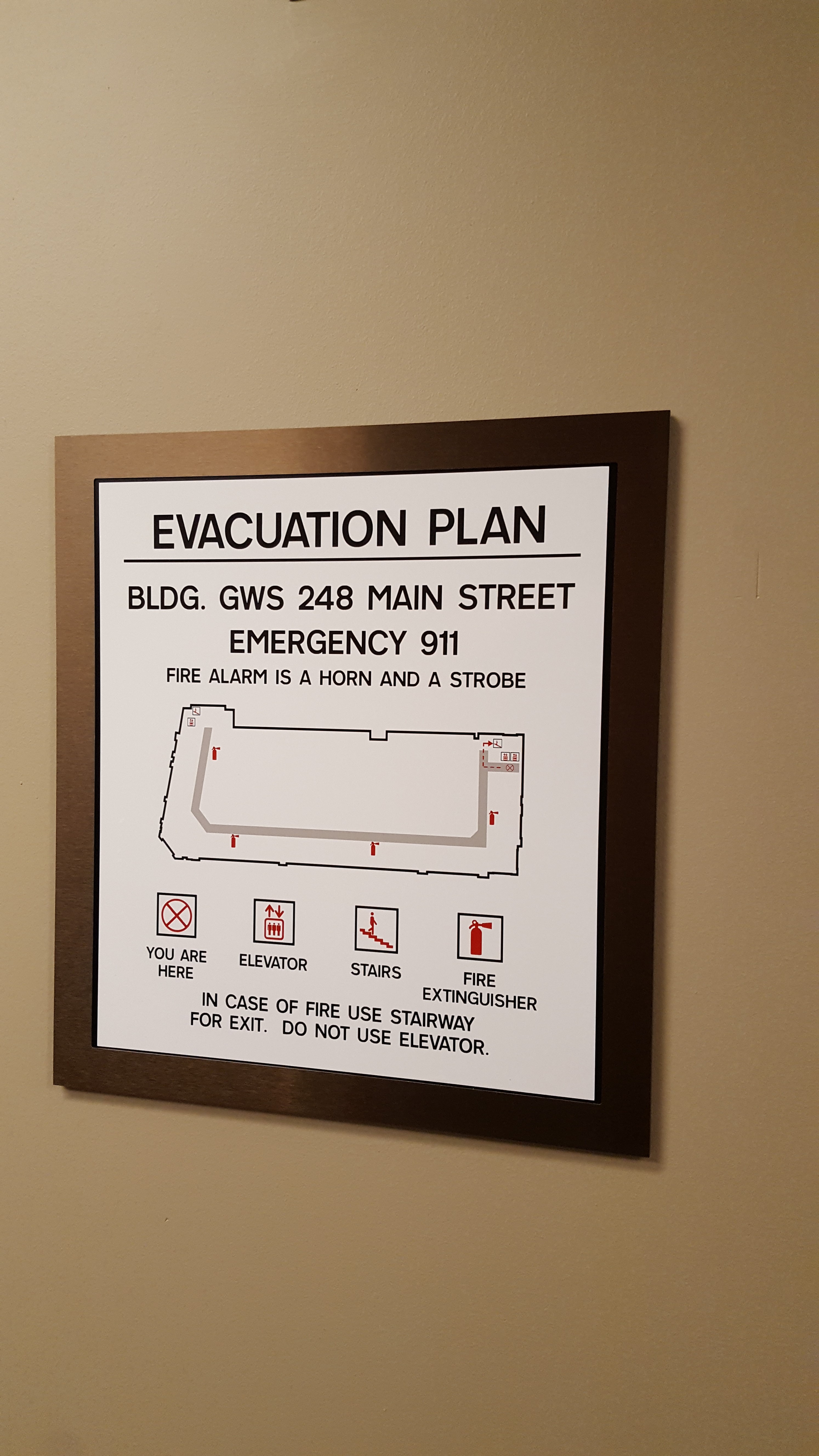 Evacuation sign