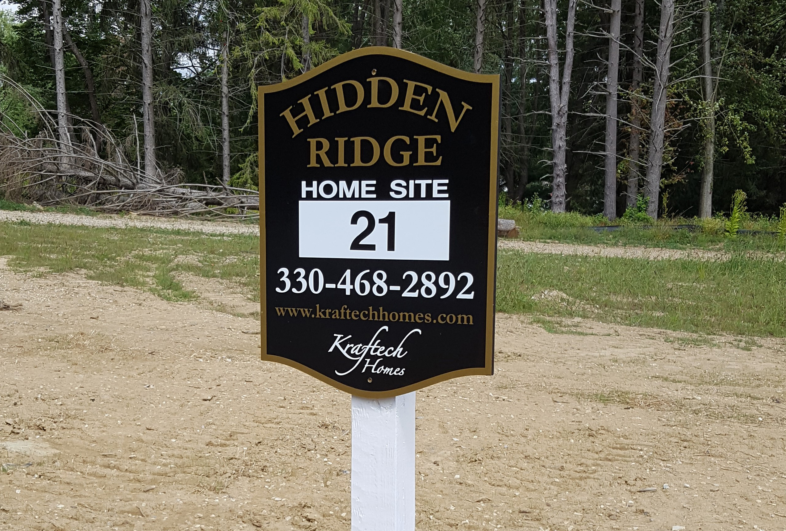 Hidden Ridge lot sign