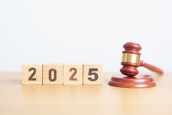 judges gavel with 2025 blocks of wood