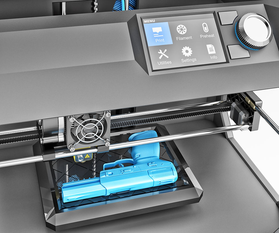 Blue 3-D printed gun