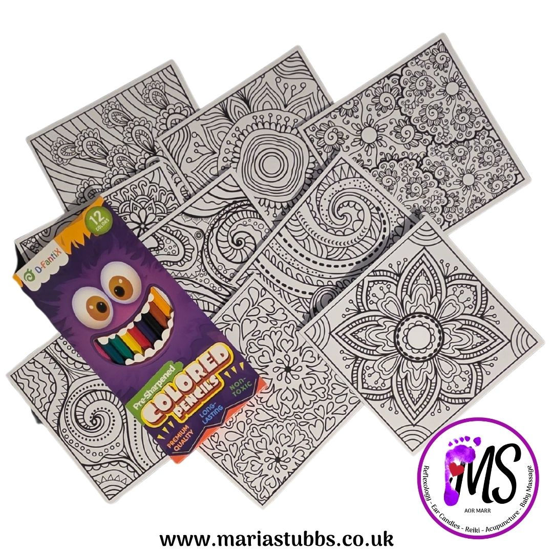 Mandala Greeting Card Colouring Art Kit - What's in the Kit
