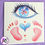 Thumbnail: Eye with Two Feet and Hearts Greeting Cards - Pastels