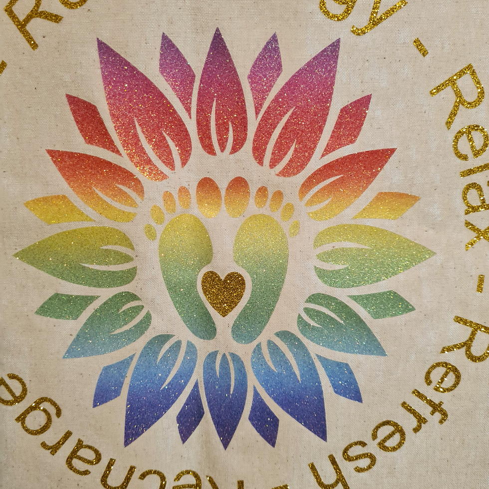 Thumbnail: Reflexology Tote Bag (Sunflower)(Personalised) Logo