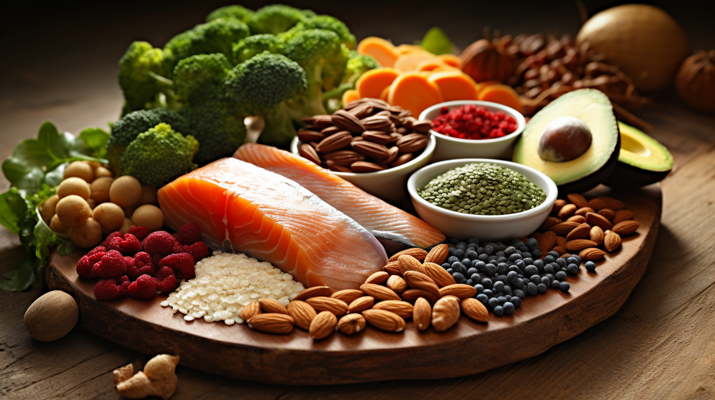 Variety of lean protein sources including chicken, turkey, fish, eggs, and plant-based options such as legumes, nuts, and seeds, symbolizing healthier dietary choices for muscle health and recovery.