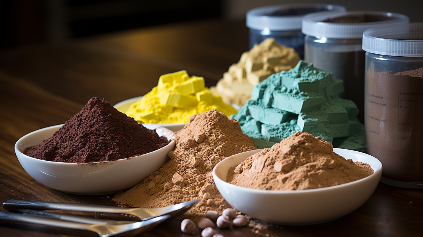 Selection of top-rated protein powders including Sunwarrior, Garden of Life, Optimum Nutrition, and Vega, ideal for adults 40 and beyond, helping to support muscle health and recovery.