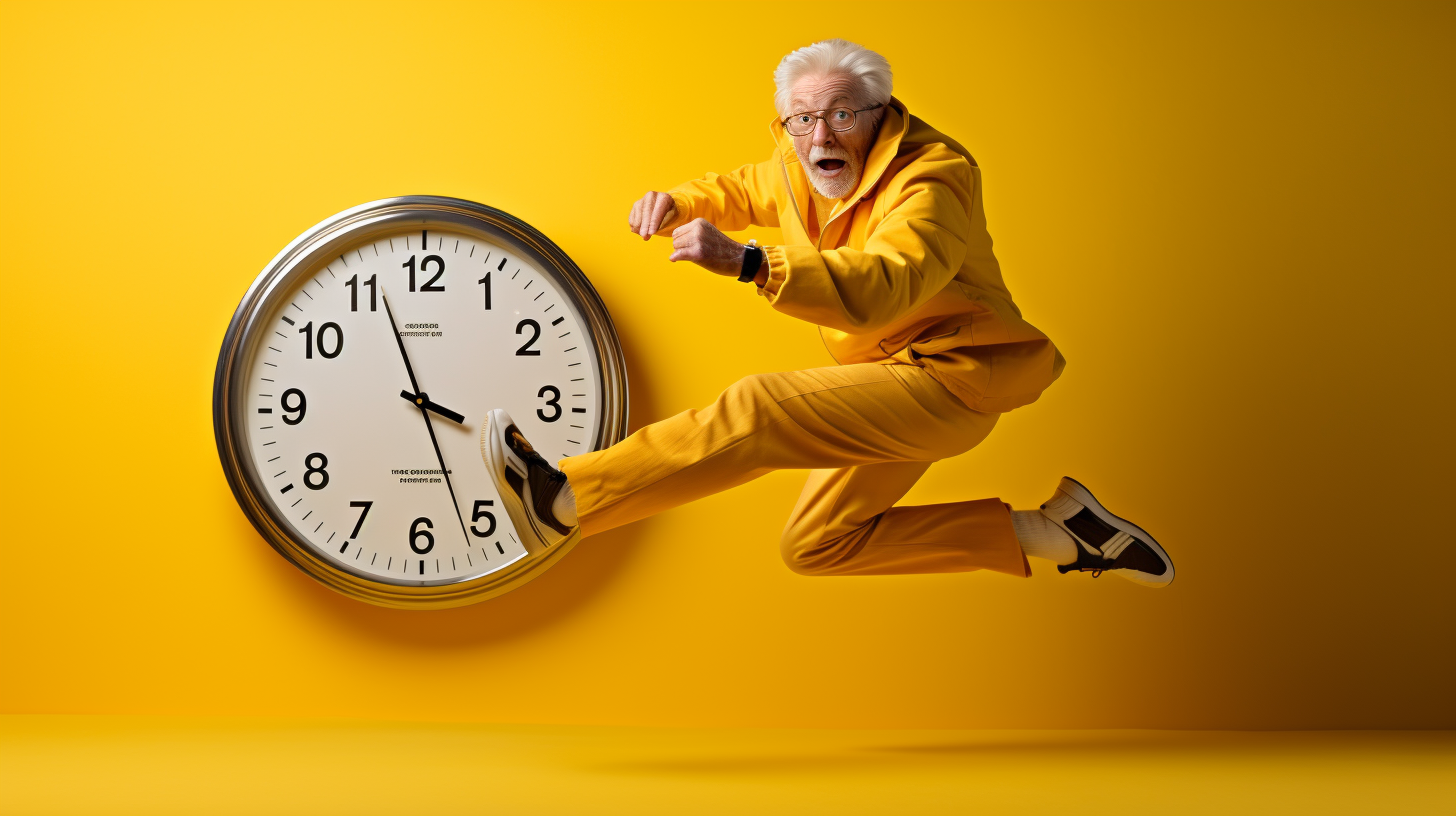 Vibrant Older Man Defying Time: Reversing the Clock with Healthy Lifestyle and Exercise for Ageless Vitality