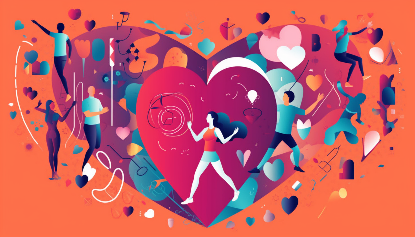 An illustrative image representing the benefits of improving the aerobic base. A vibrant illustration depicts a mature adult engaged in various physical activities, symbolizing enhanced endurance and stamina. Surrounding the individual is a dynamic heart-shaped design representing improved cardiovascular health. Energetic lines and arrows signify increased energy levels. A flame icon represents enhanced fat-burning capacity for weight management. Arteries illustrate improved oxygen delivery to muscles and a recovery symbol highlights enhanced post-exercise recovery. A vibrant brain icon symbolizes the reduced risk of age-related cognitive decline. This image visually communicates the multifaceted benefits of improving the aerobic base for mature adults.