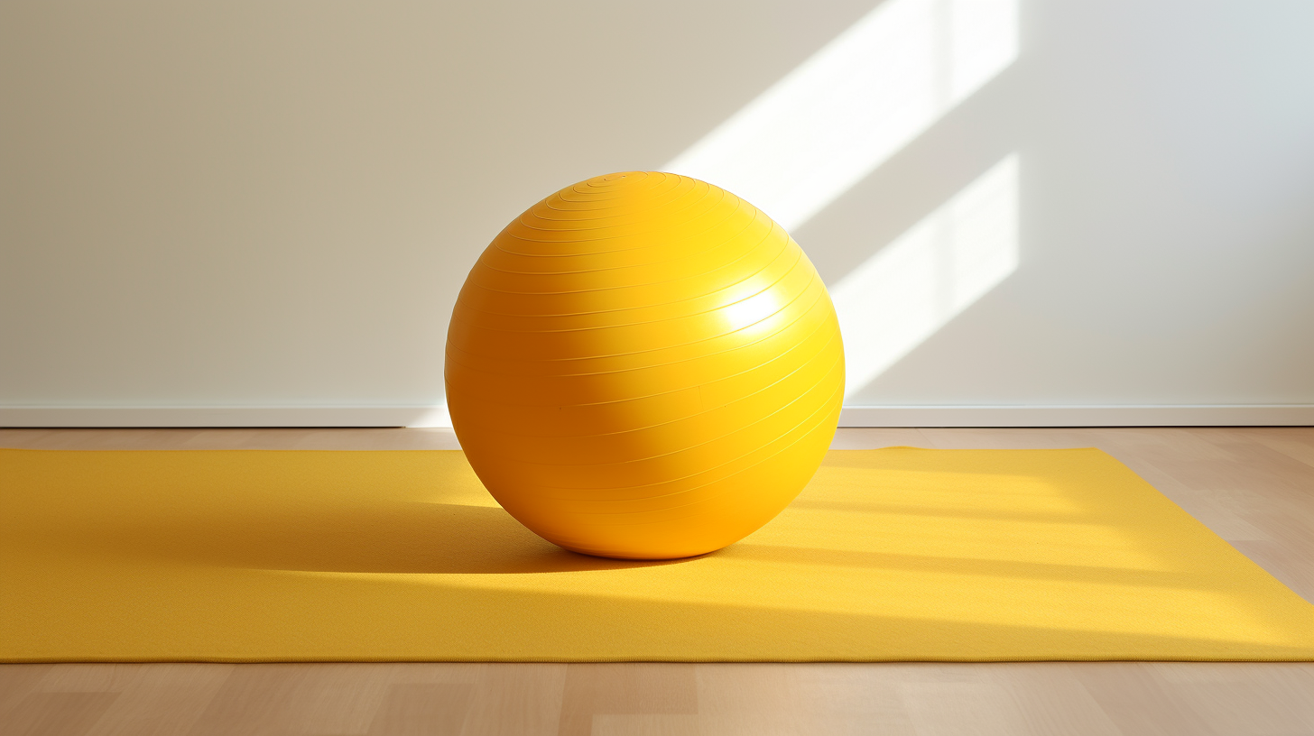 Image of a vibrant yellow yoga ball, featured in our blog post reviewing the best exercise ball brands and accessories.