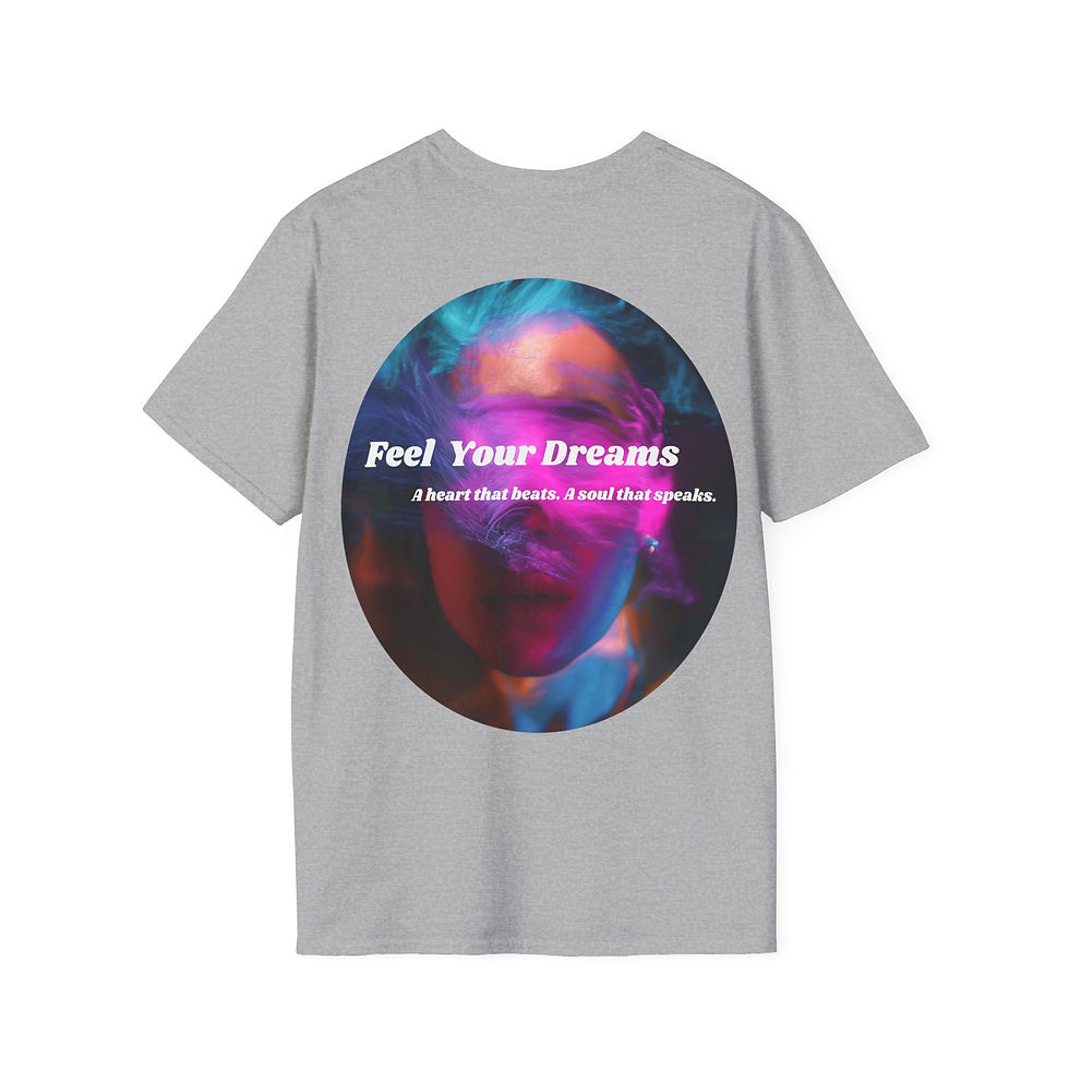 Thumbnail: Dreamy Vibes unisex t-shirt with "Feel Your Dreams" graphic.