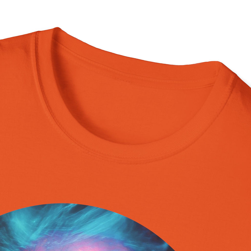 Thumbnail: Close-up of a vibrant orange t-shirt from Dreamy Vibes by Mark Masguro.