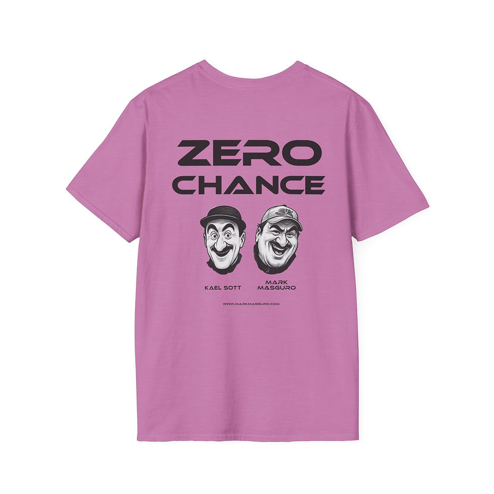 Thumbnail: Purple Zero Chance t-shirt from Mark Masguro.