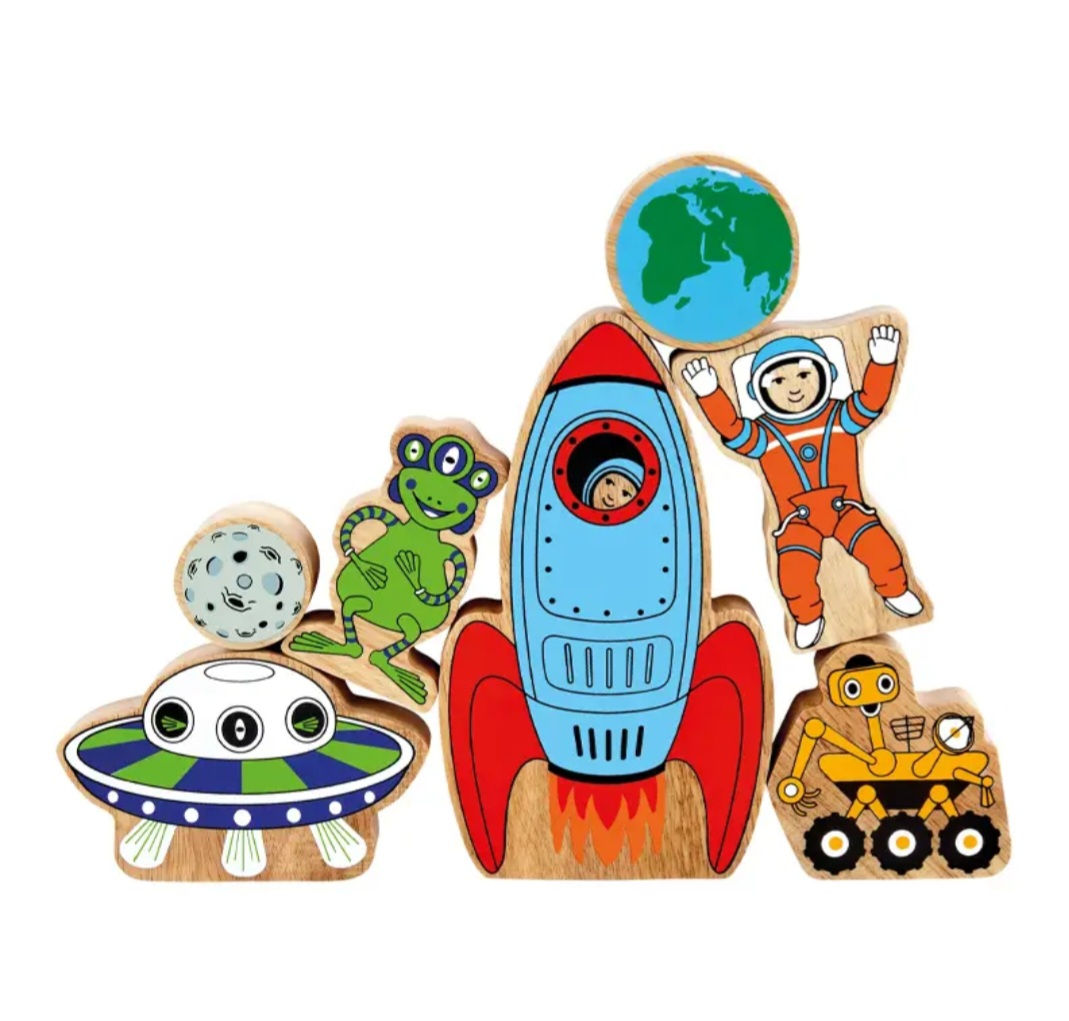 Chunky Wooden Space Playset