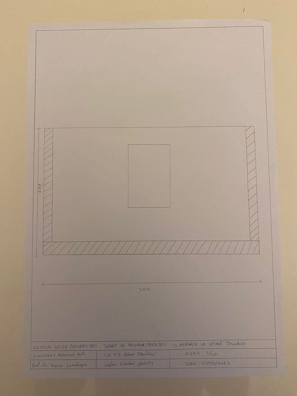 alt kat sağdan-arkadan görünüş teknik resmi