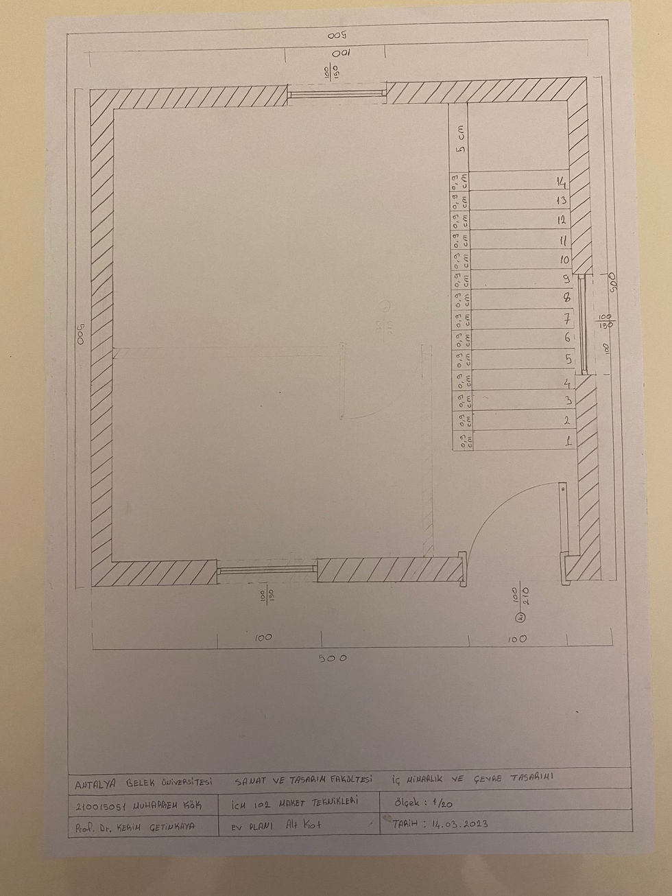 Alt kat plan teknik resmi