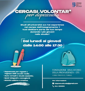 Cerchiamo Volontar* per il Doposcuola EduLab!