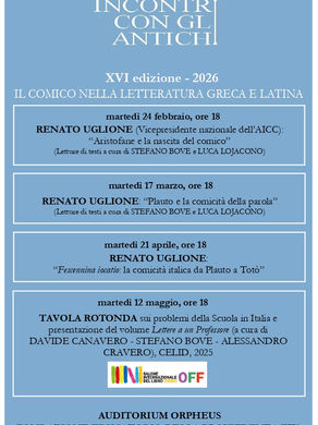 Torna la Rassegna “Incontri con gli Antichi”: al via la XVI edizione alla Fondazione Educatorio della Provvidenza ETS