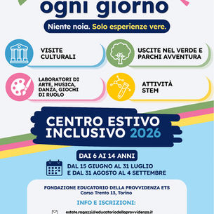 Aperte le iscrizioni al Centro Estivo Inclusivo 2026 della Fondazione Educatorio della Provvidenza ETS