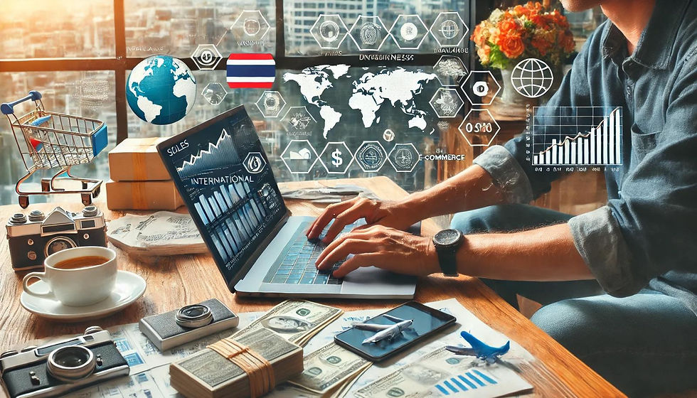 Entrepreneur analyzing e-commence sales data in home office
