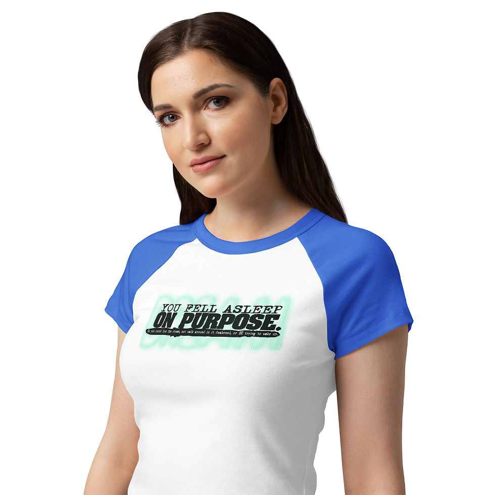 Thumbnail: Sleep On Purpose (blk/wht ghost) - Women’s micro rib baby tee