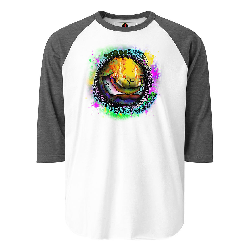 Thumbnail: GRRR POWER (Splatter) -  3/4 sleeve raglan shirt