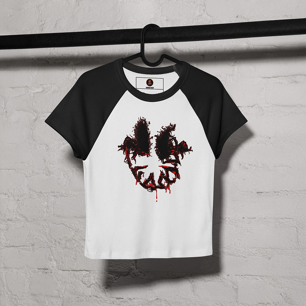 Thumbnail: Turn Your Frown (Something Something..) - Women’s micro rib baby tee (2 sided)