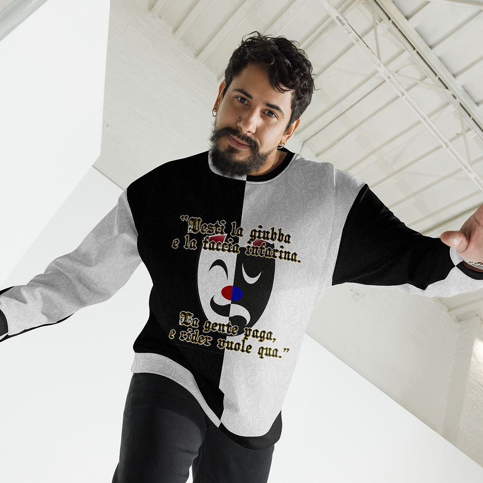 Thumbnail: Vesti La Giubba (BW - front) - Unisex Sweatshirt