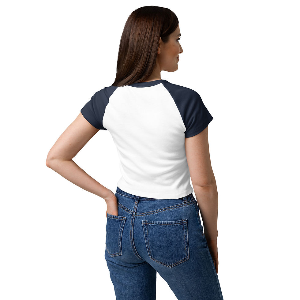 Thumbnail: BEING Symbol (Skull Version) - Women’s micro rib raglan baby tee