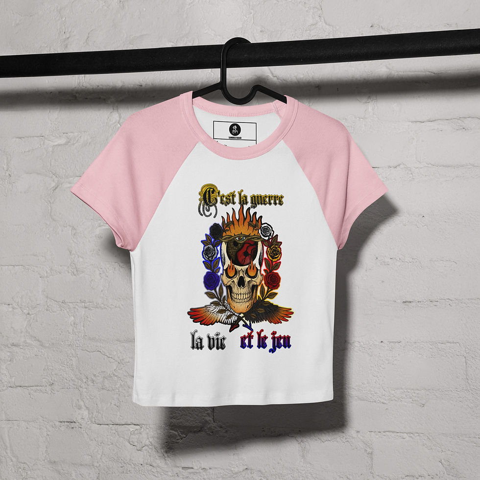 Thumbnail: BEING Symbol (Skull Version) - Women’s micro rib raglan baby tee