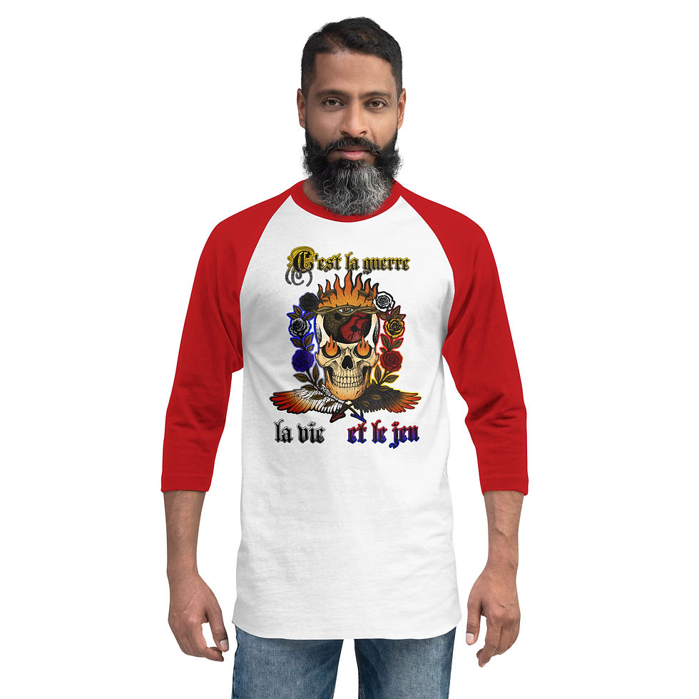 Thumbnail: BEING Skull version - 3/4 sleeve raglan shirt
