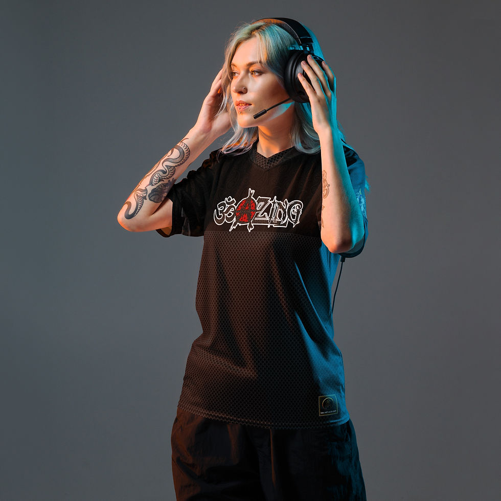 Thumbnail: OM-A-ZING (Stacked) - Blackout Knight - Recycled unisex sports jersey