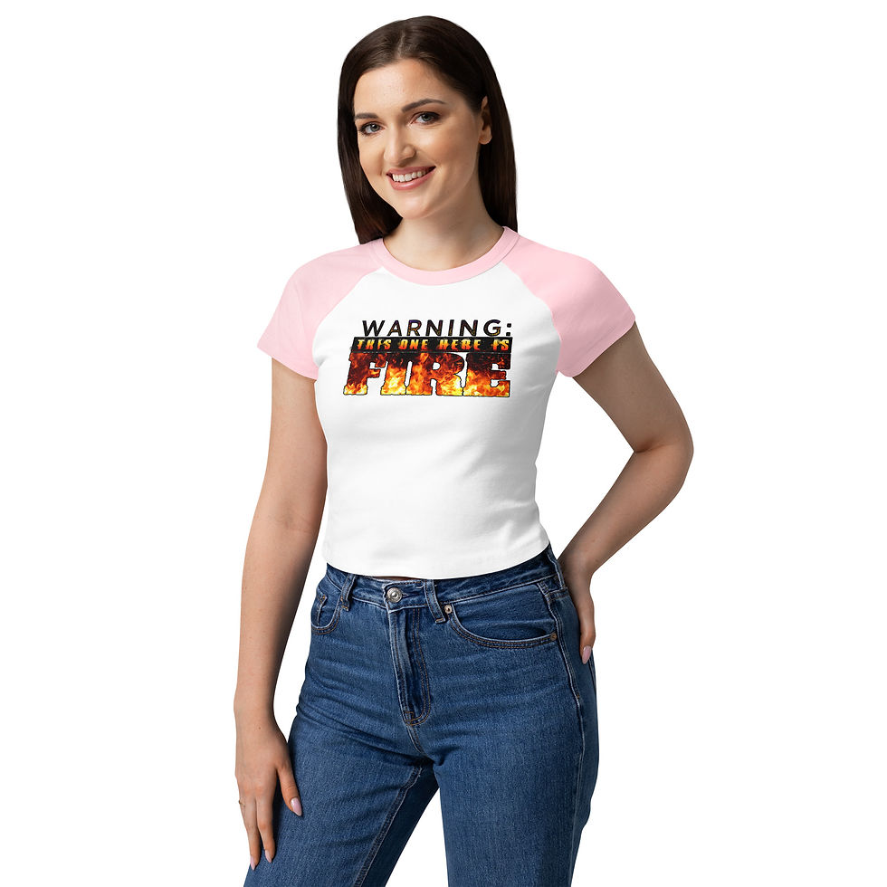 Thumbnail: Fire Warning - Women’s micro rib raglan baby tee
