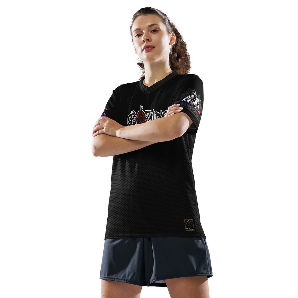 Thumbnail: OM-A-ZING (Stacked) - Blackout Knight - Recycled unisex sports jersey