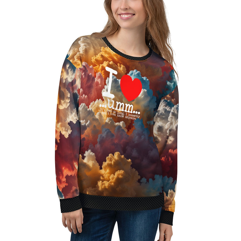 Thumbnail: I Love Um... (whtletter)/Head In The Clouds - Unisex Sweatshirt