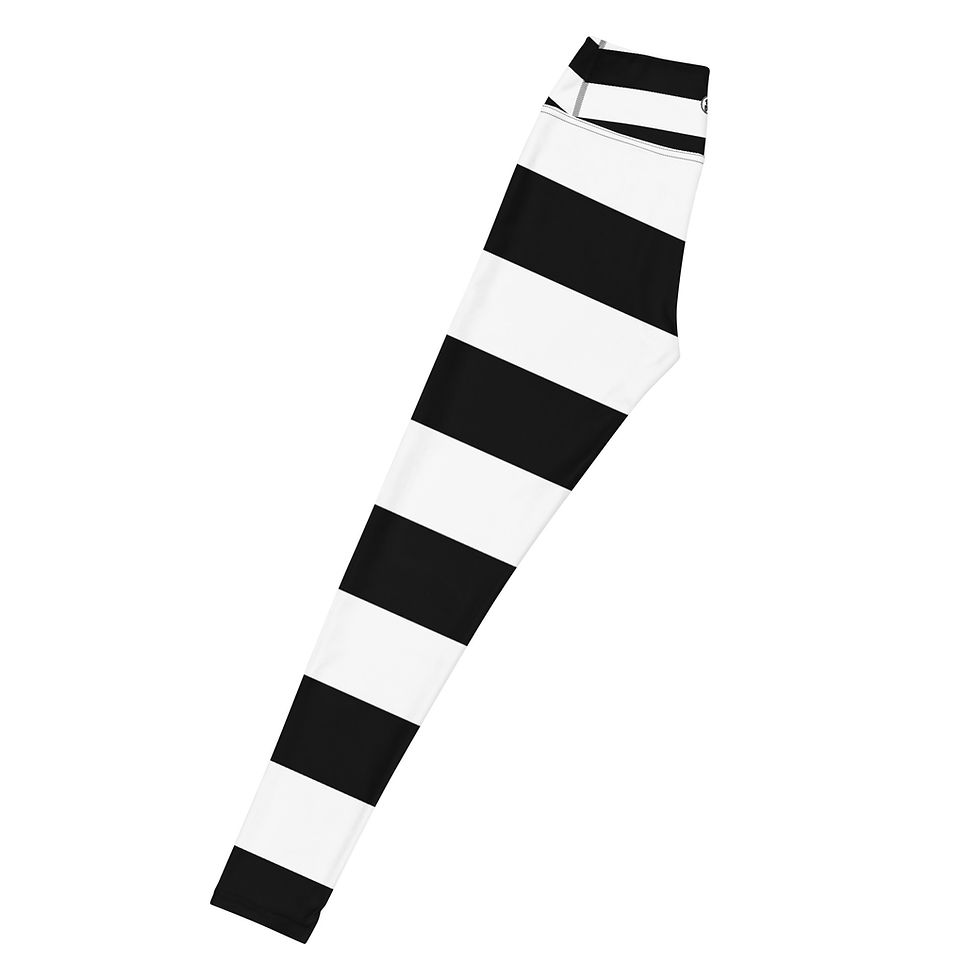 Thumbnail: SRL (BW stripe) Yoga Leggings