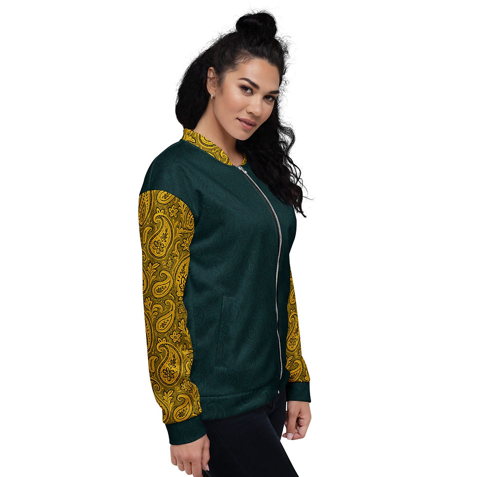 Thumbnail: SRL GNG Day IV Leaf Green (Yellow gold sleeve) - Unisex Bomber Jacket