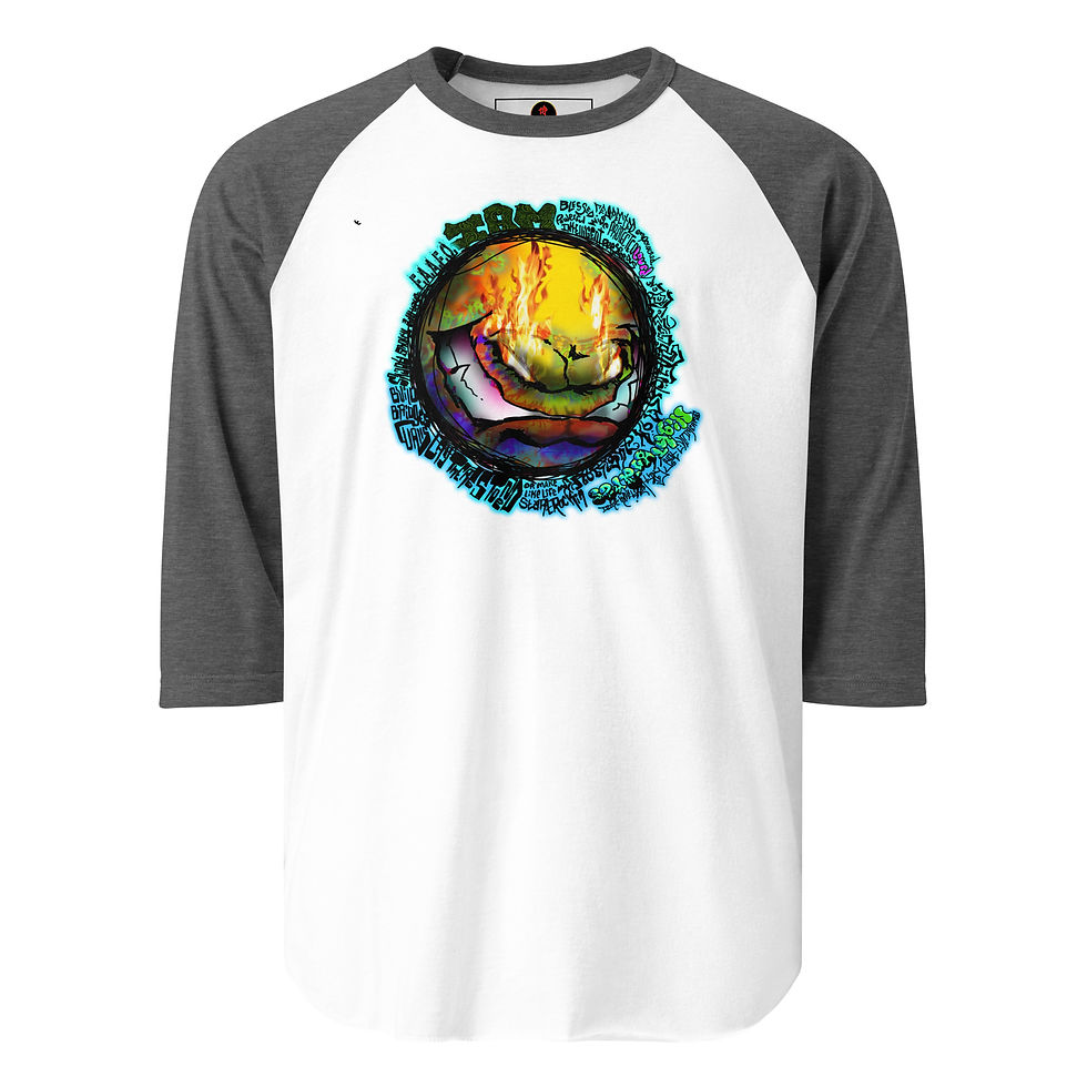 Thumbnail: GRRR Power (Blue Haze) -  3/4 sleeve raglan shirt (DTG print)