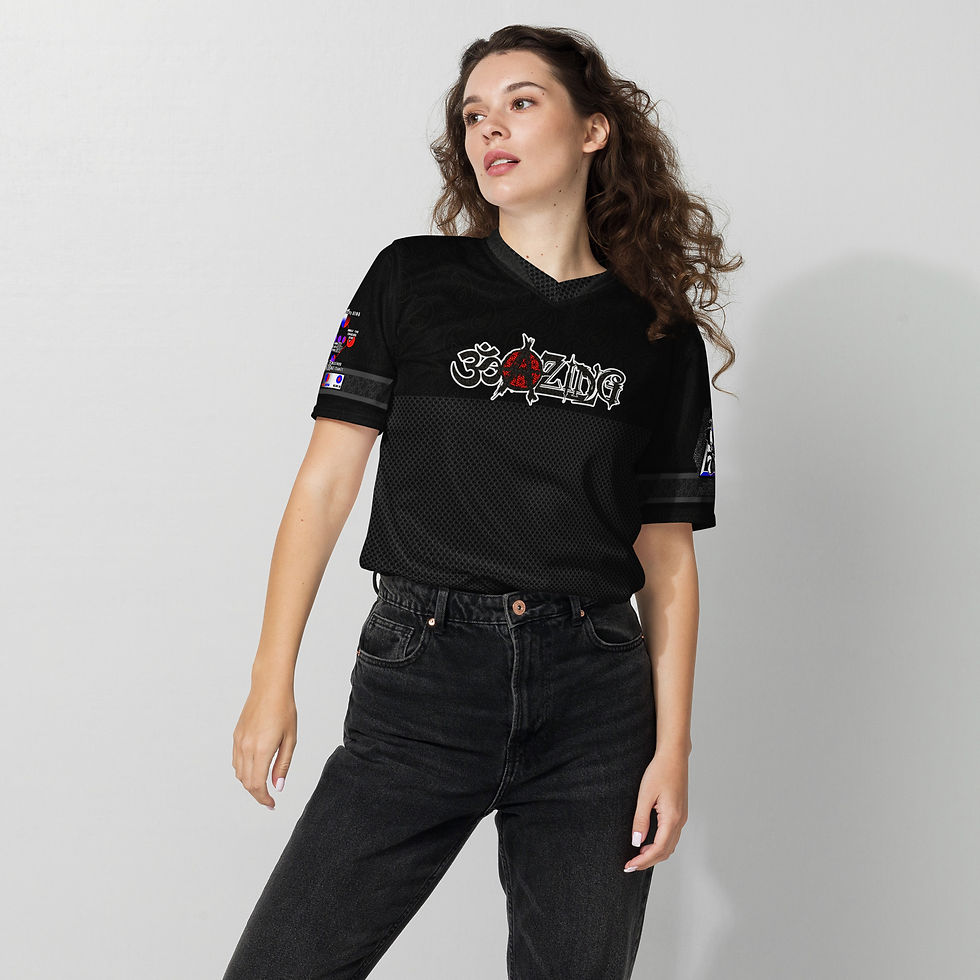 Thumbnail: OM-A-ZING (Stacked) - Blackout Knight - Recycled unisex sports jersey